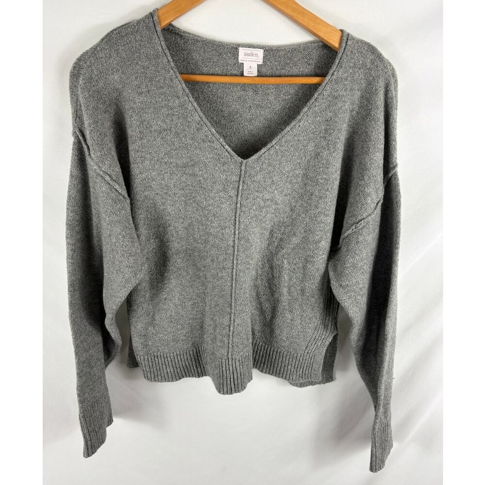 Auden V Neck Relaxed Fit Sweater Grey Size Small